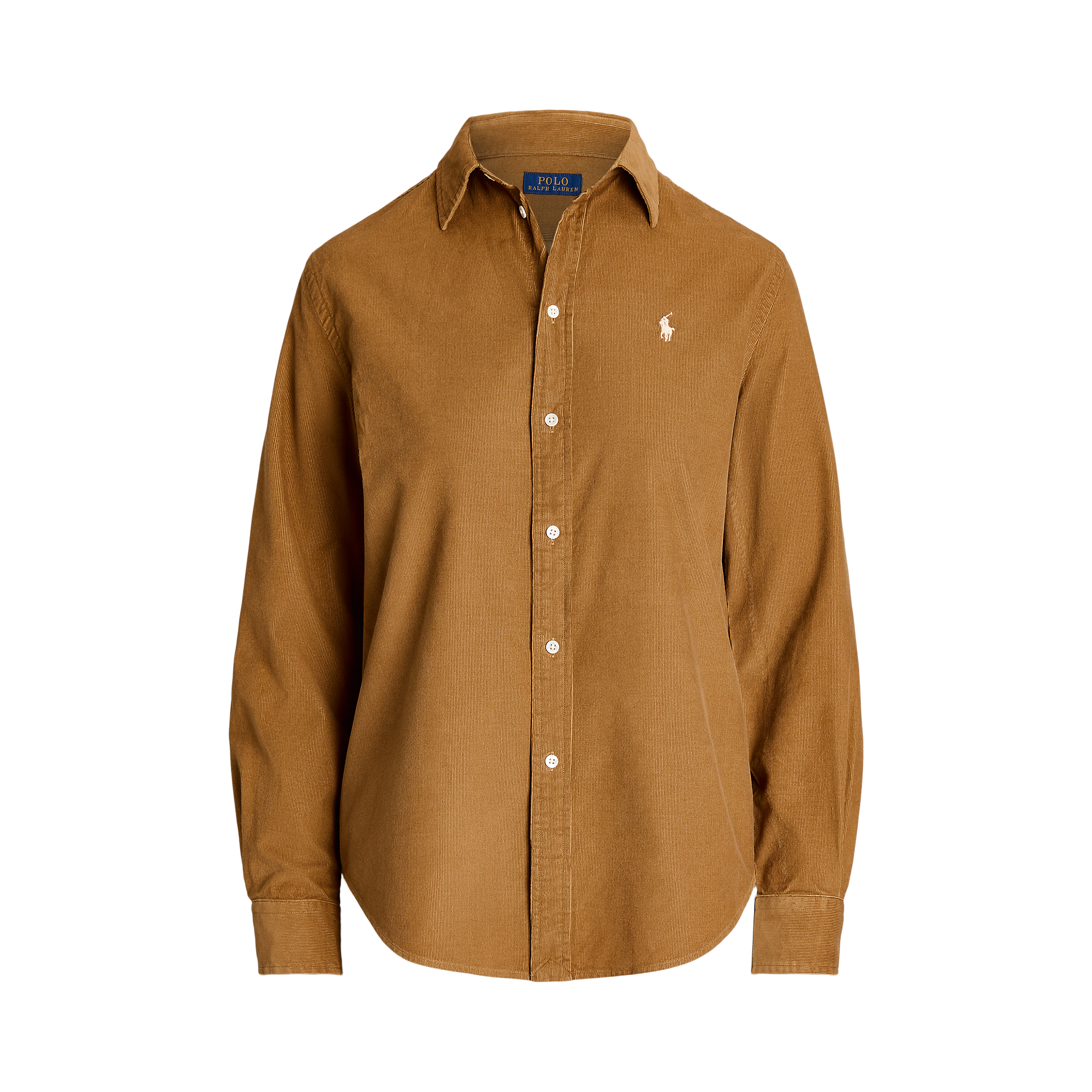 Chemise droite velours côtelé en coton | Beige