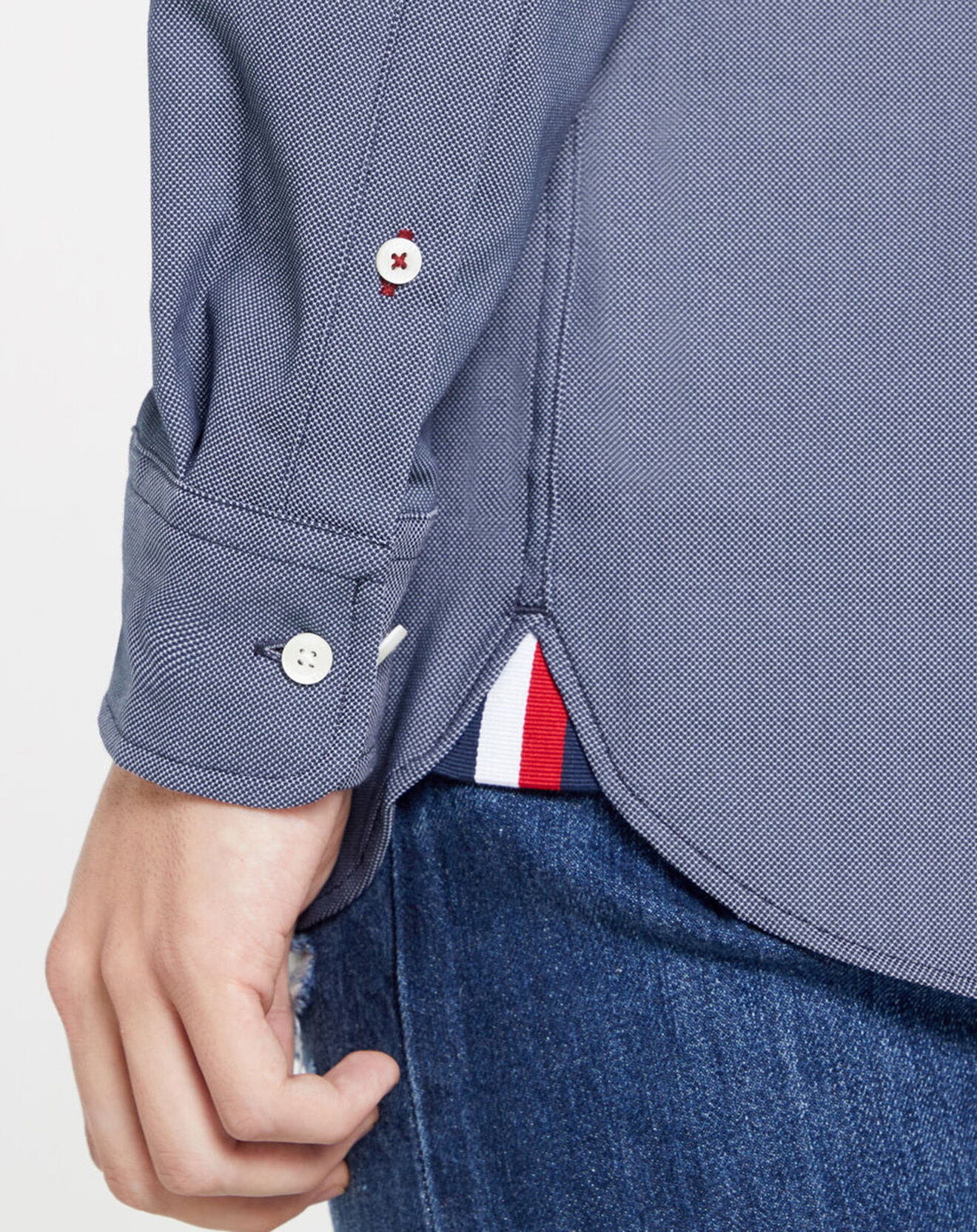 Tommy Hilfiger Chemise slim fit Stretch Dobby bleu foncé