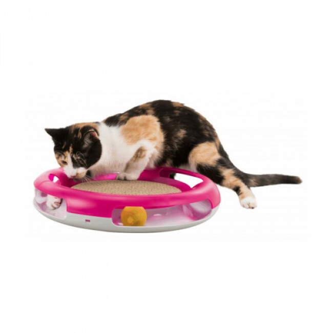 Plateau de jeu Race & Scratch avec balle et griffoir pour chat Trixie
