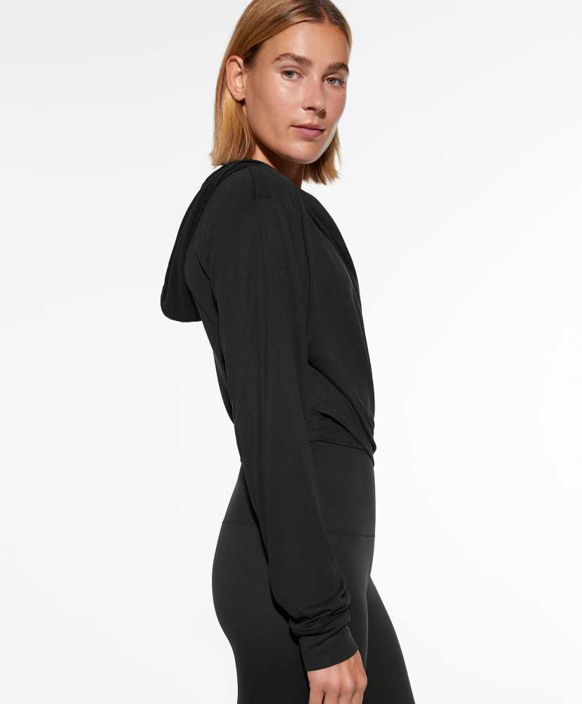 Moletom cropped com estampa cruzada em modal