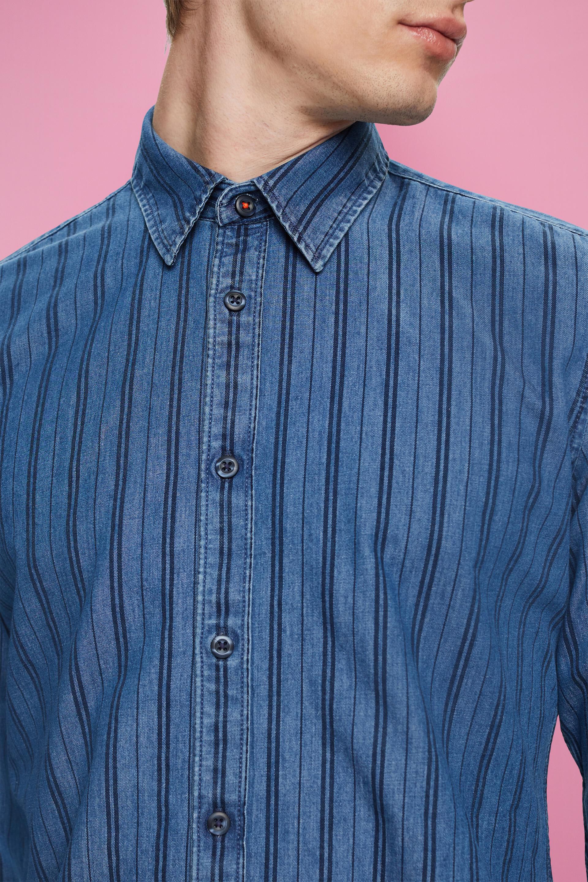 Chemise en jean de coupe Slim Fit à rayures