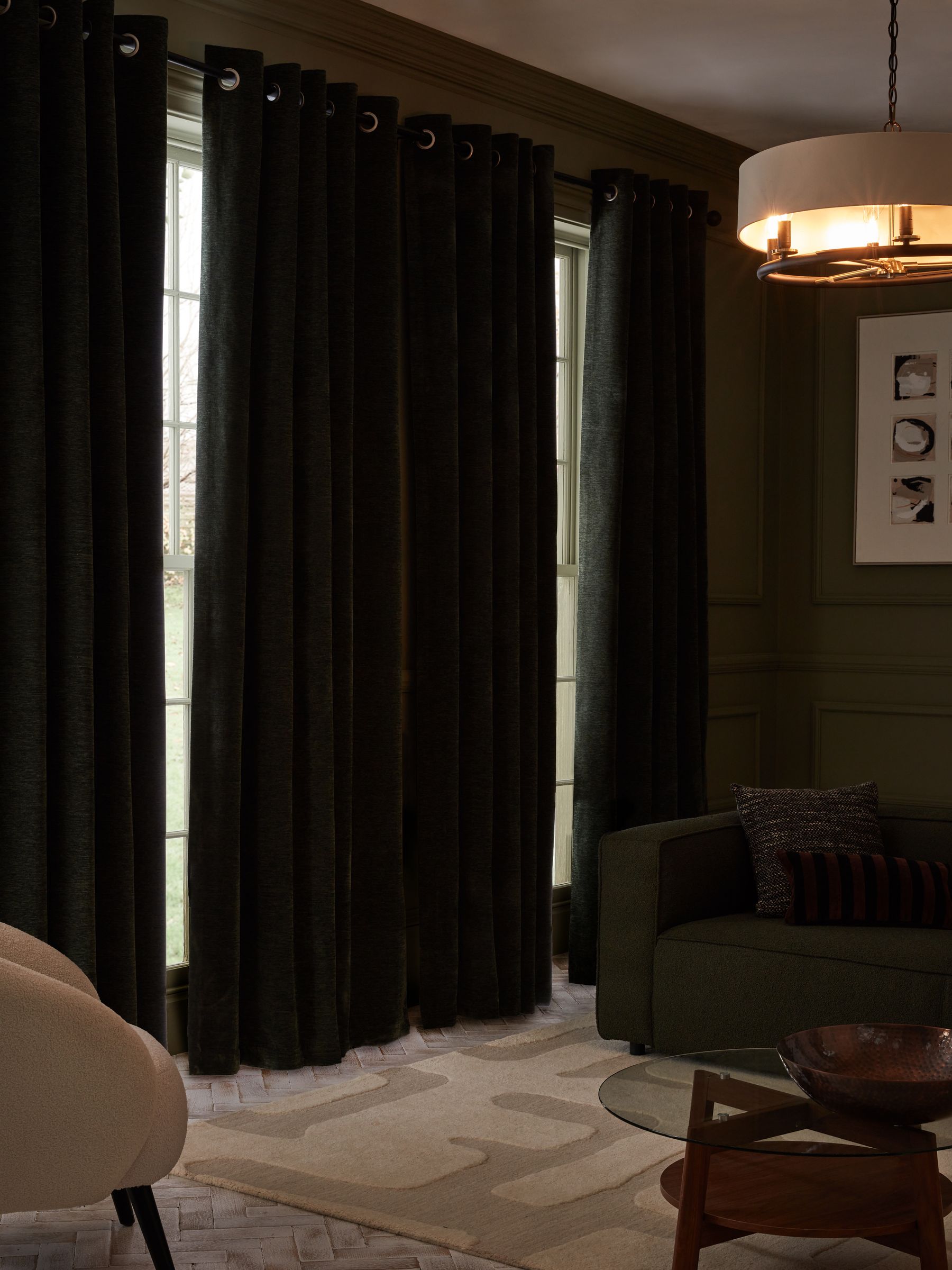 Soft Touch Chenille Eyelet Curtains