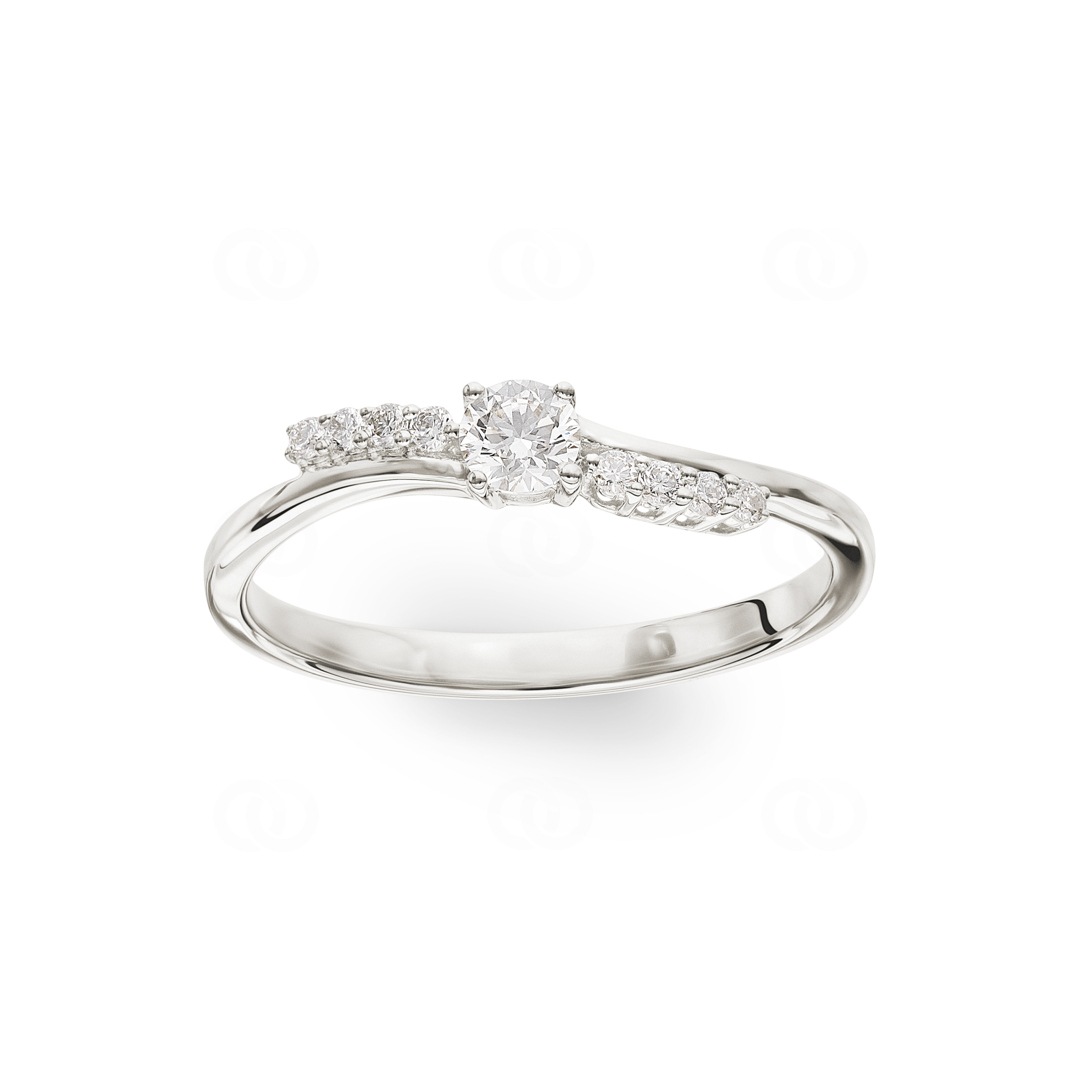 0.25 Karat Diamantring 750/18 K Weissgold