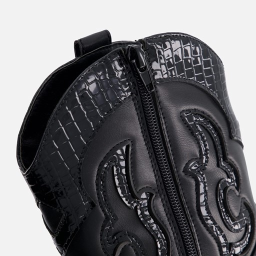 Ann Rocks Cowboylaarzen zwart Pu