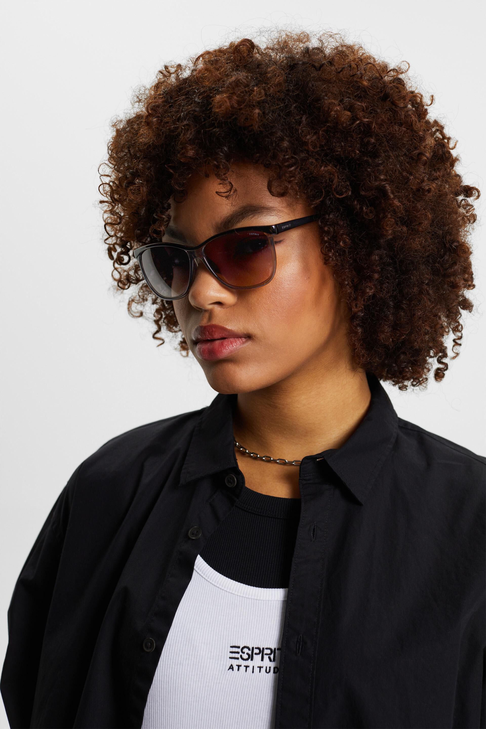 Lunettes de soleil à monture semi-transparente