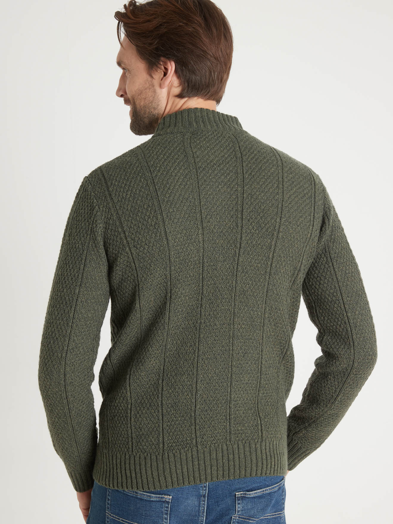 Gilet torsadé zippé col montant