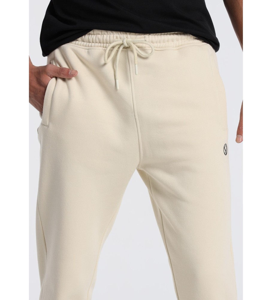 Calça Jogger Bege com Seis Válvulas