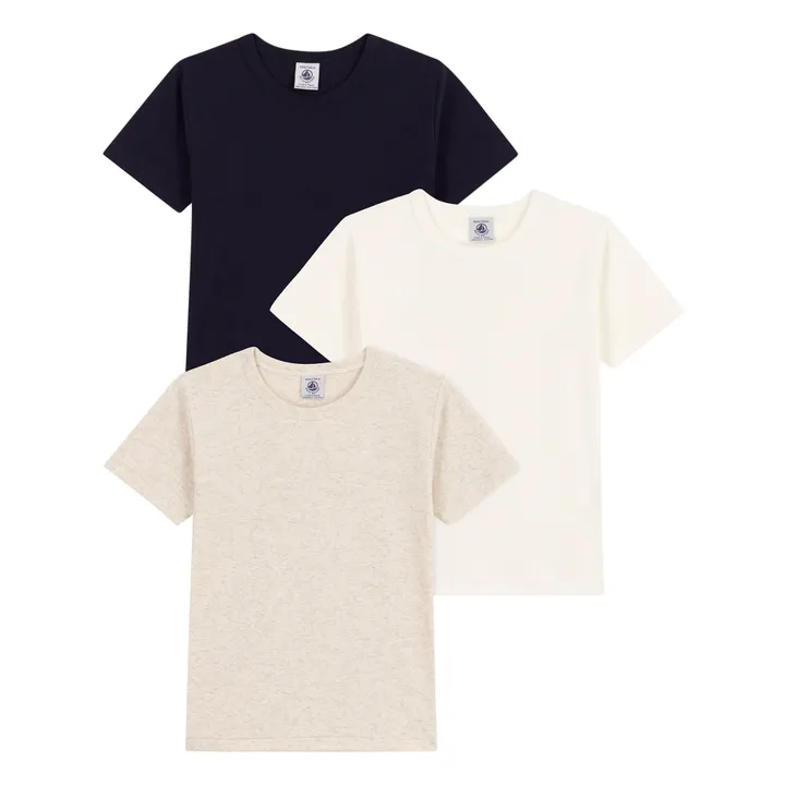 Petit Bateau Lot 3 T-shirts Unis | Bleu marine