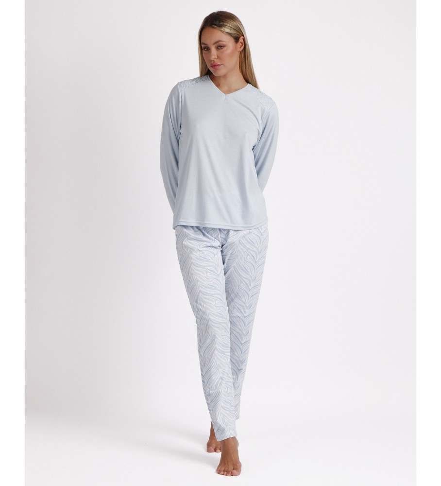 Pijama de manga comprida Admas Soft Forever Together azul