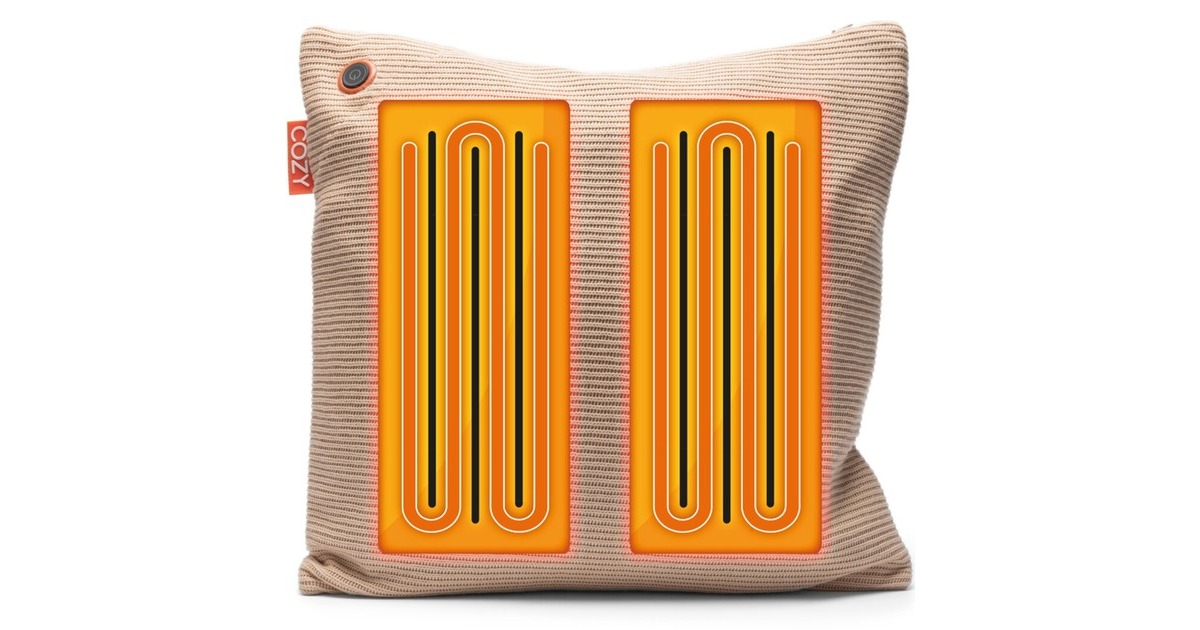 CozyUna Knitted 45 x 45 cm draadloos warmtekussen  (Lichtbeige, Powerbank 5000 mAh)