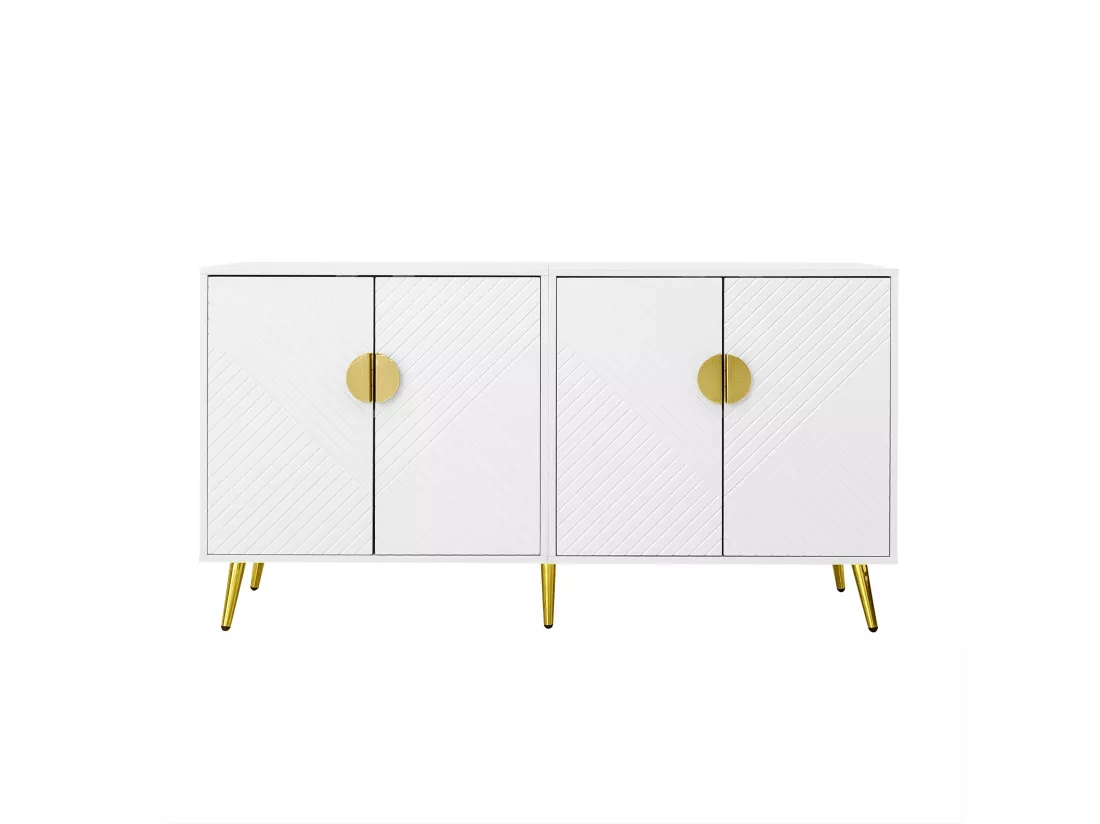 Arturesthome buffet multifonctionnel luxueux, blanc, une feuille,d140cm×h75cm