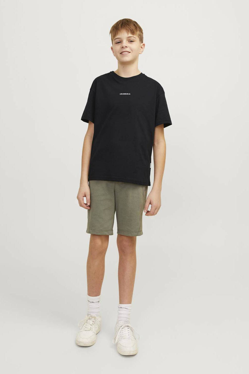 JACK & JONES T-shirt JORARUBA LANDSCAPE met backprint zwart