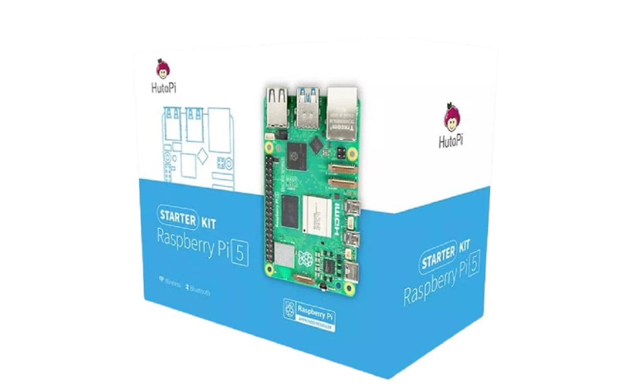 Starter Kit Raspberry Pi 5 2 GB<br>Entwicklerboard Start Set mit Raspberry Pi5, Gehäuse, Netzteil, Kabel und Speicherkarte