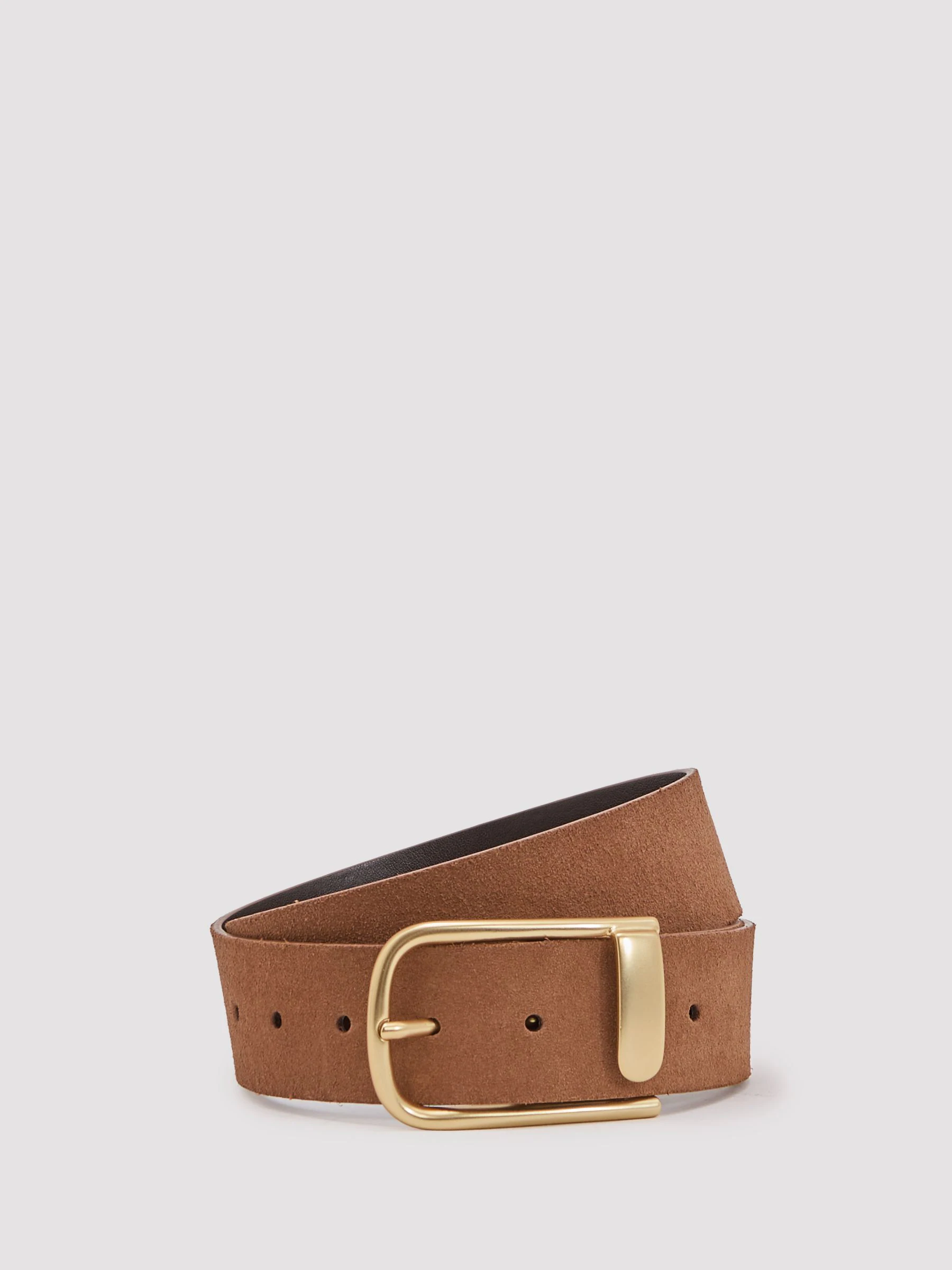 Lichtbruin - Reiss Iyla leren riem met halve gesp