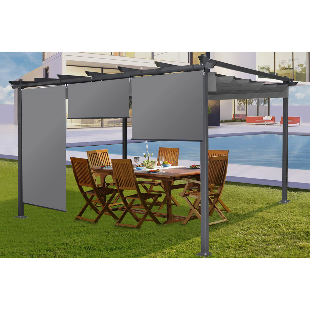 Pratik Garden 4 Stores Enrouleurs Eclipse anthracite - 120x225 cm