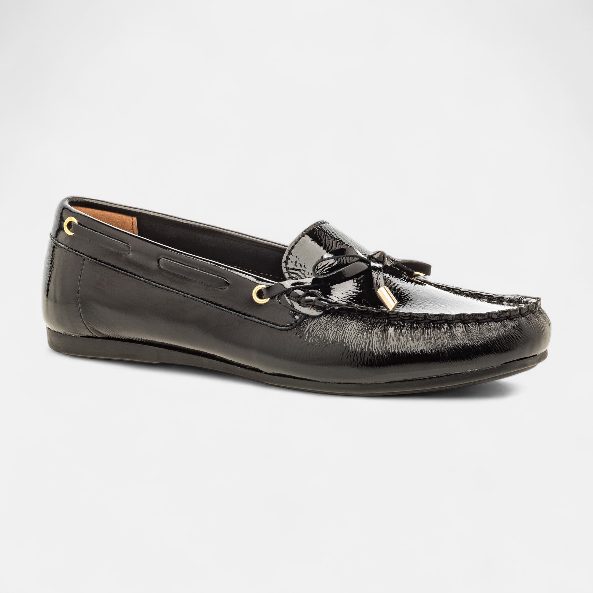 Mocassins Femme en cuir noir vernis
