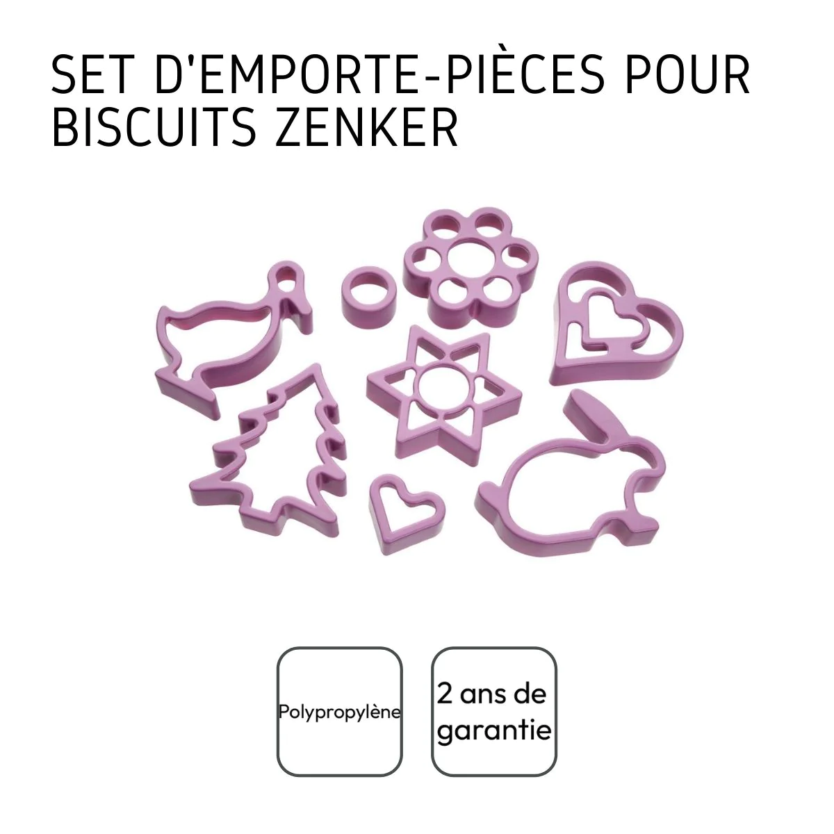 Lot de 8 emporte-pièces pour biscuits Linzer Sweet Sensation Zenker