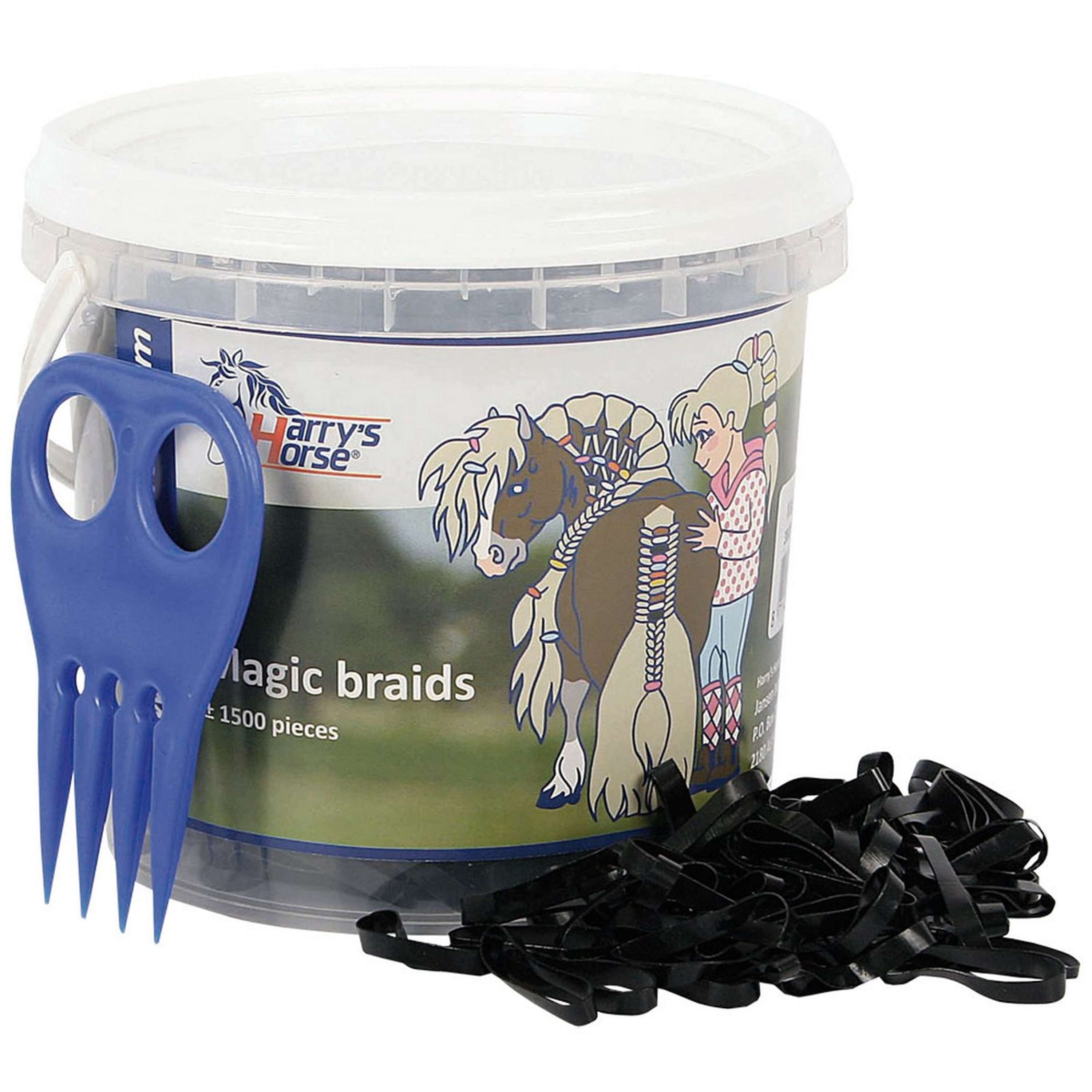 Harry's Horse Haarelastiekjes Magic Braids Pot Zwart