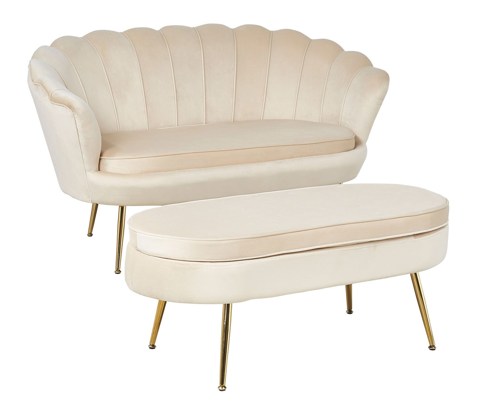 Sofa 2-Sitzer beige