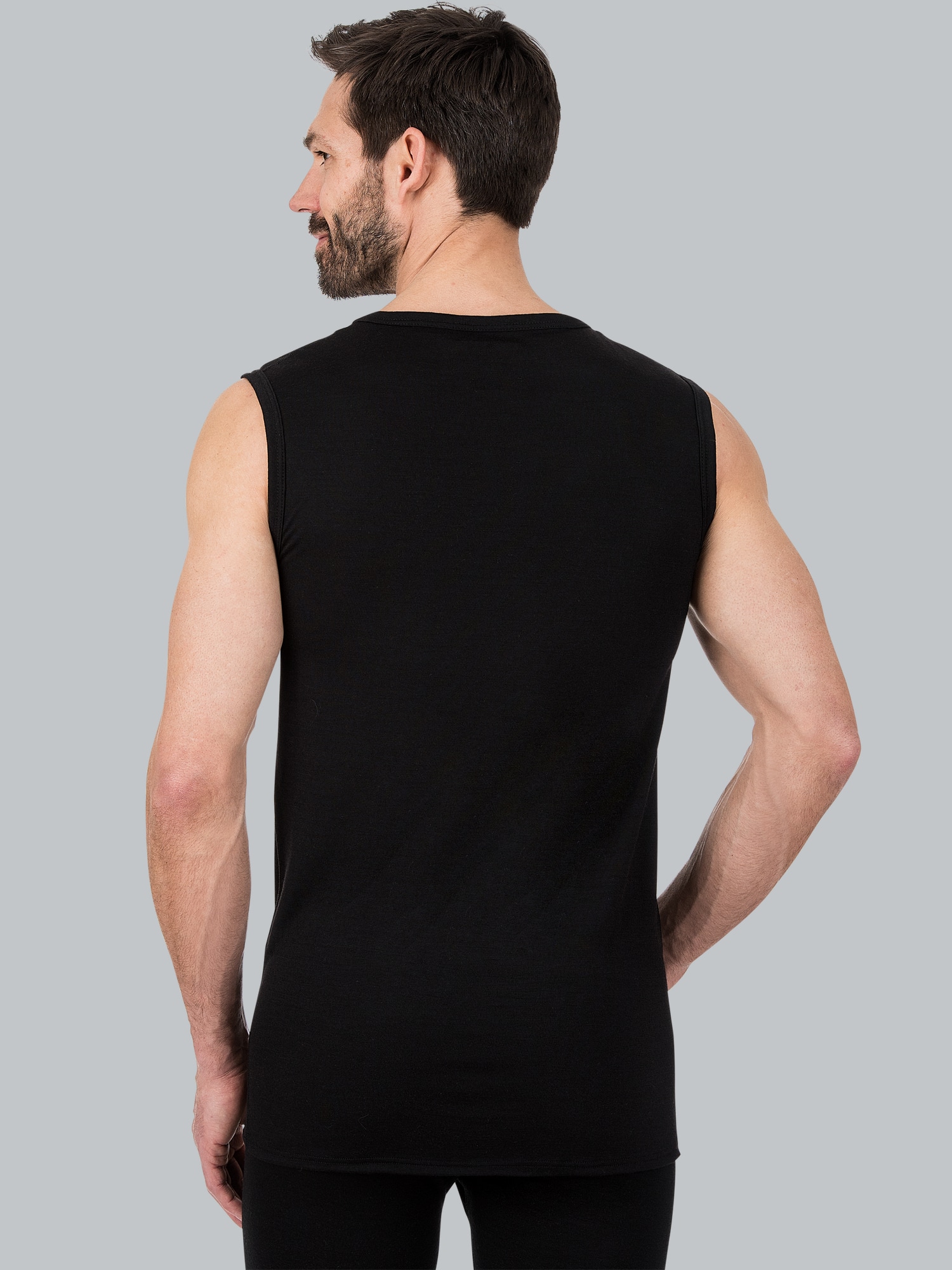Trägershirt Merinowolle Schwarz