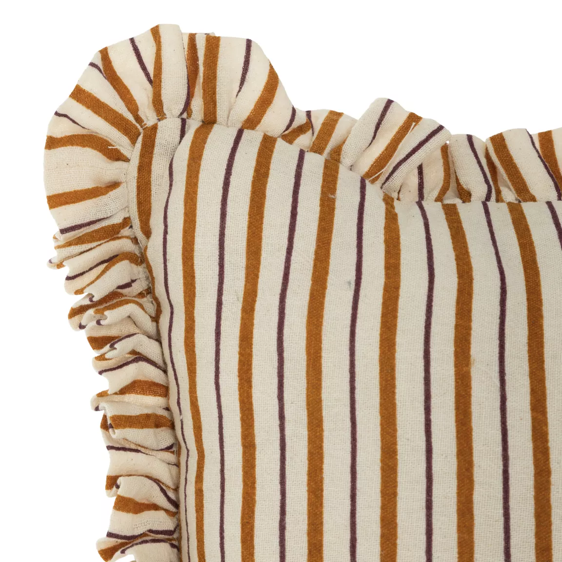Coussin carré polycoton à volant (46 x 46 cm) Indie Violet