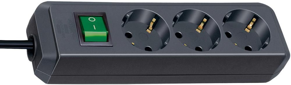 Brennenstuhl Eco-Line Stekkerdoos met Schakelaar Zwart 3m H05VV-F 3G1,5 - 1152300400