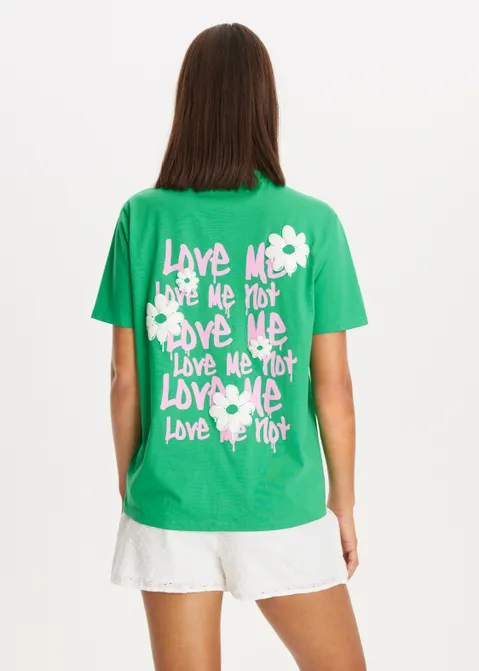 T-shirt met print love me groen (GRN)