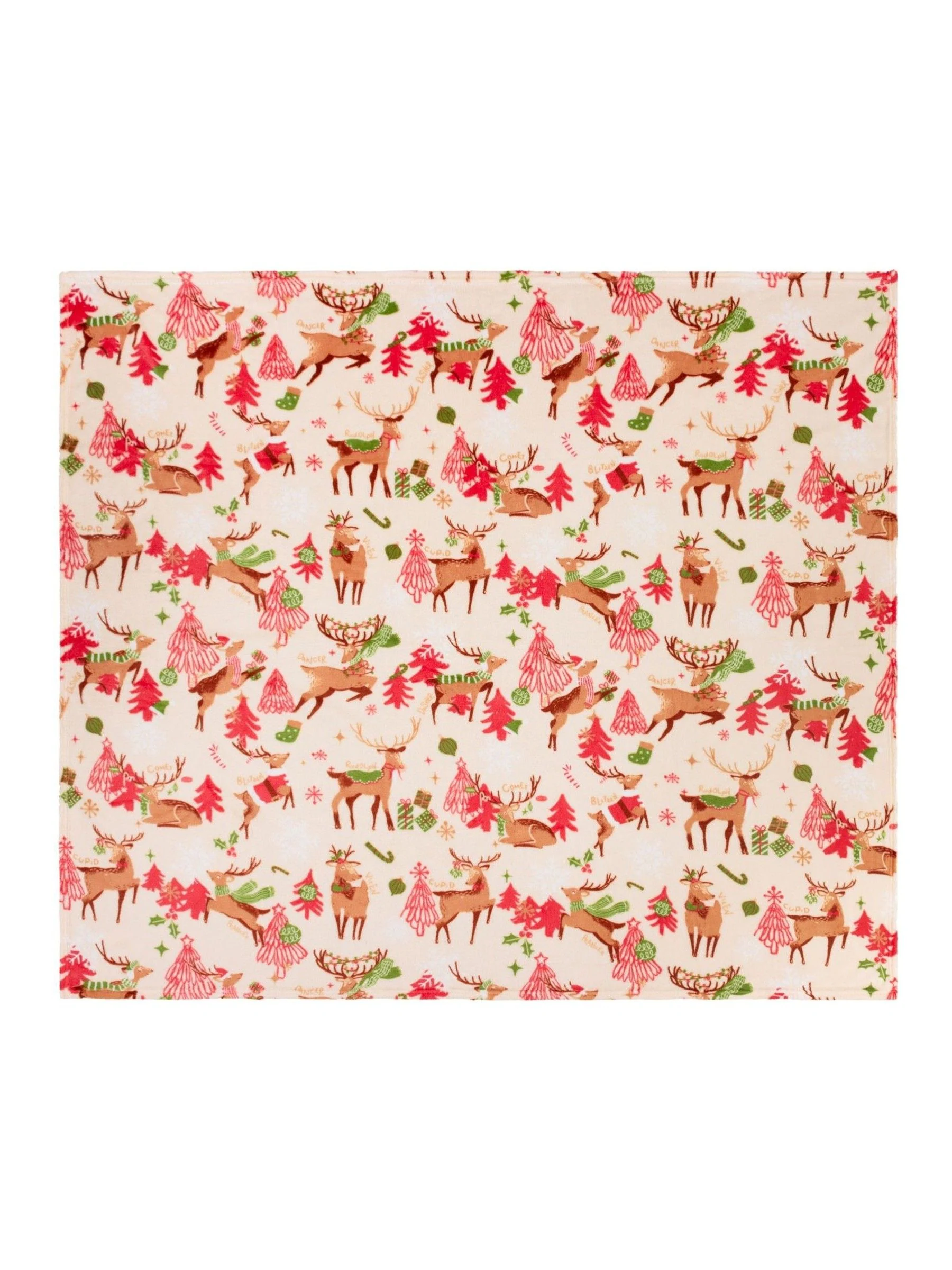 Duvet Day Christmas Sleigh Team Printed Fleece Throw