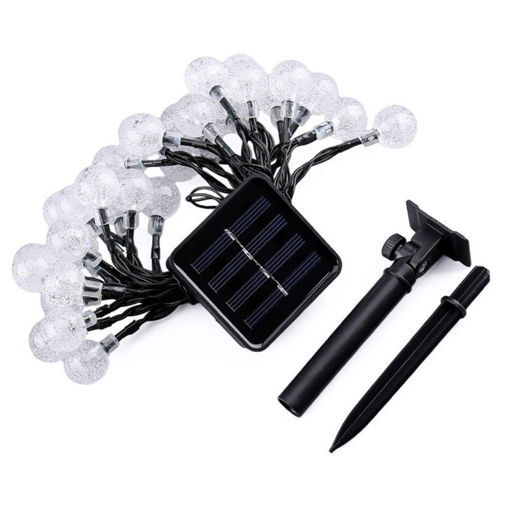 (12m) 100 LED's Deko Solar Lichterkette Kugeln Outdoor Beleuchtung IP44 - Warmweiss