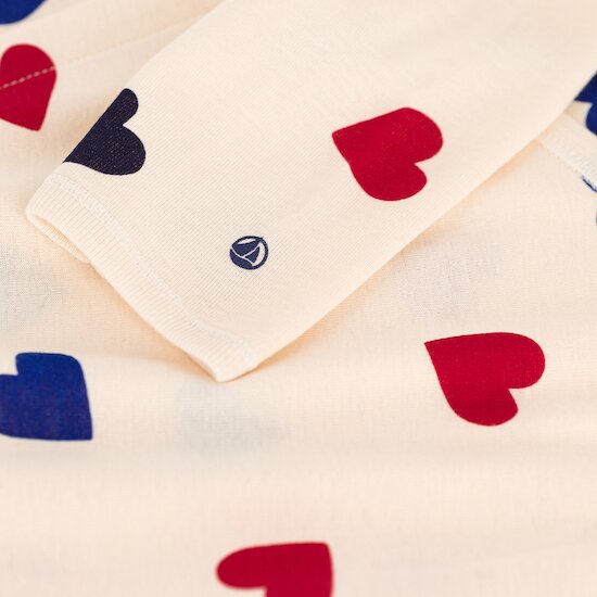 Pyjama cœur bébé en coton   Avalanche/multico        12 mois   de               Petit Bateau