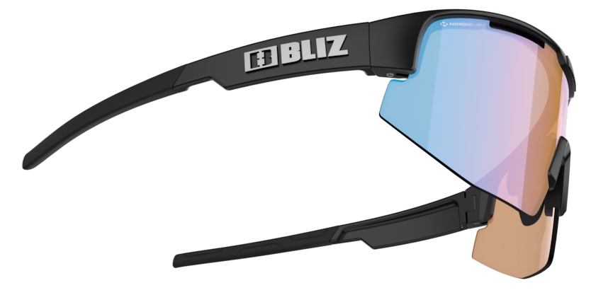 Bliz Matrix Small Cykelbriller Matsort med Blå/Orange Linse