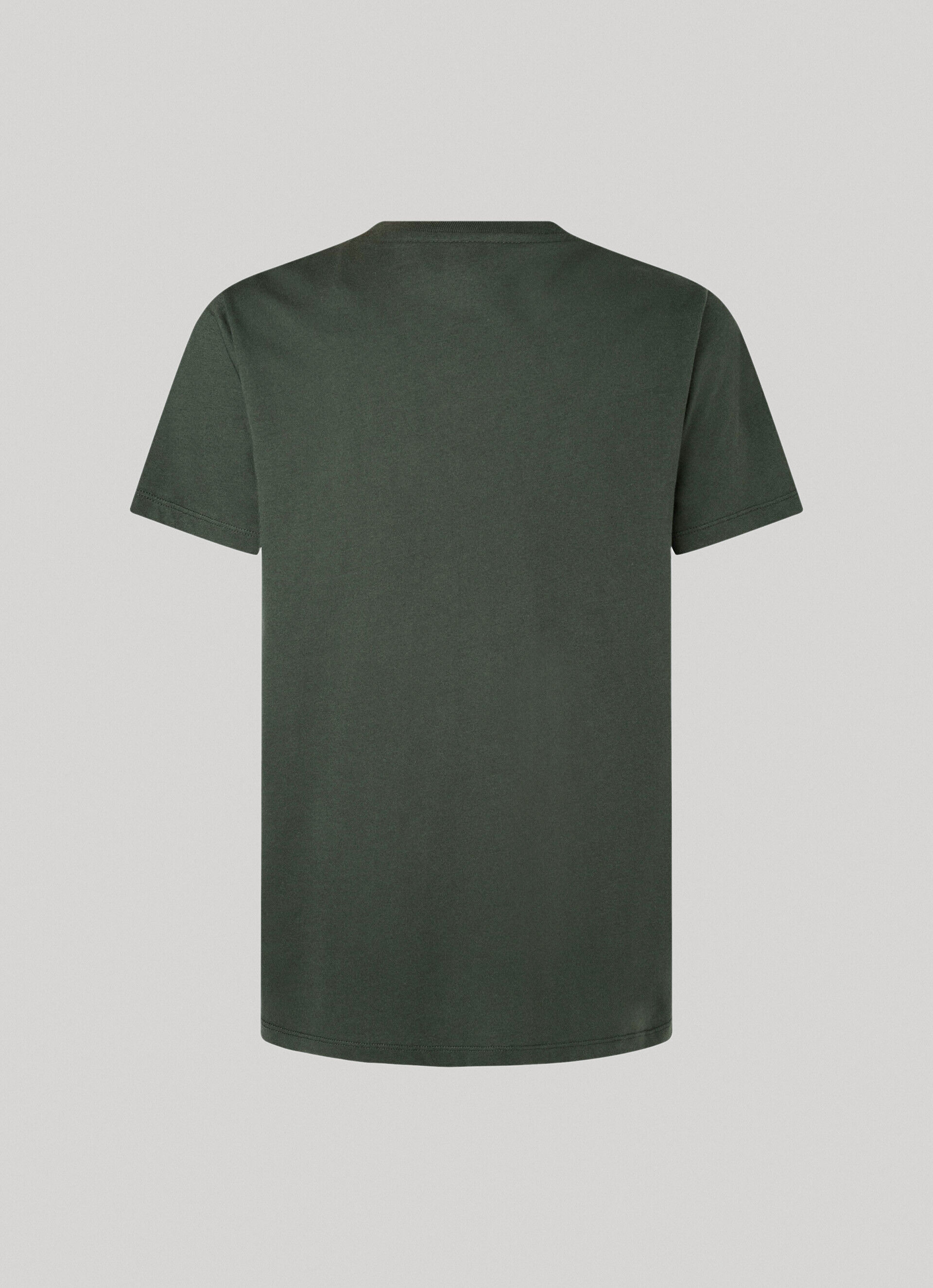 Camiseta de algodão com logotipo estampado - verde-oliva