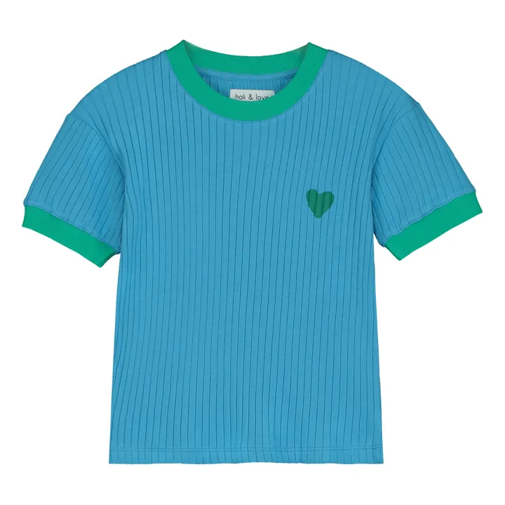 Holi & Love T-Shirt Rima Cœur Coton Bio | Turquoise