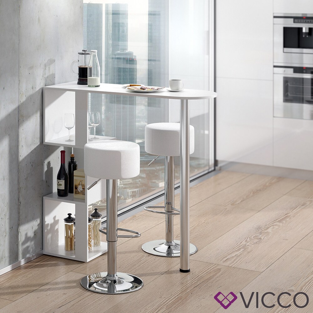 VICCO Bartisch VINCENT Weiß Bartresen Stehtisch Tresentisch Bistrotisch Bar inkl. Barhocker