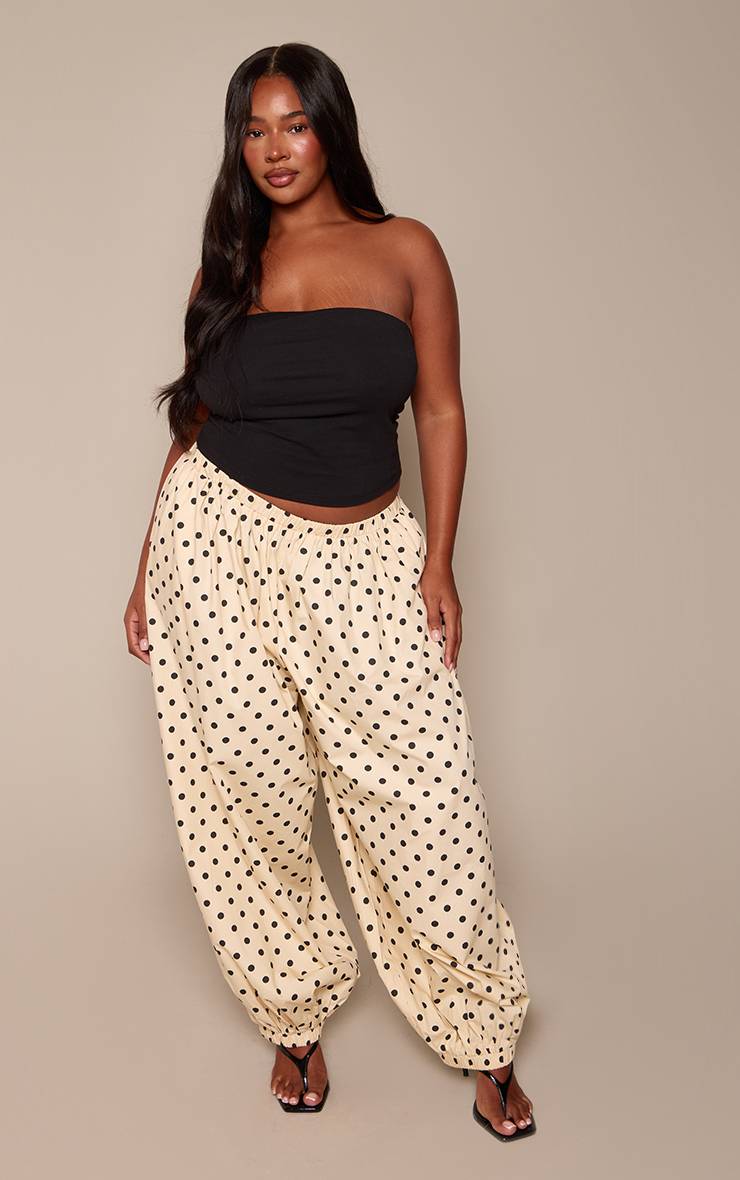 Crème Pantalon Ballon À Pois Butter Grande Taille