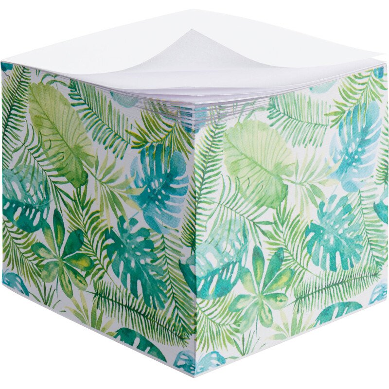 Bloc cube Tropical Bruneau dos encollé 90 x 90 mm - bloc de 600 feuilles