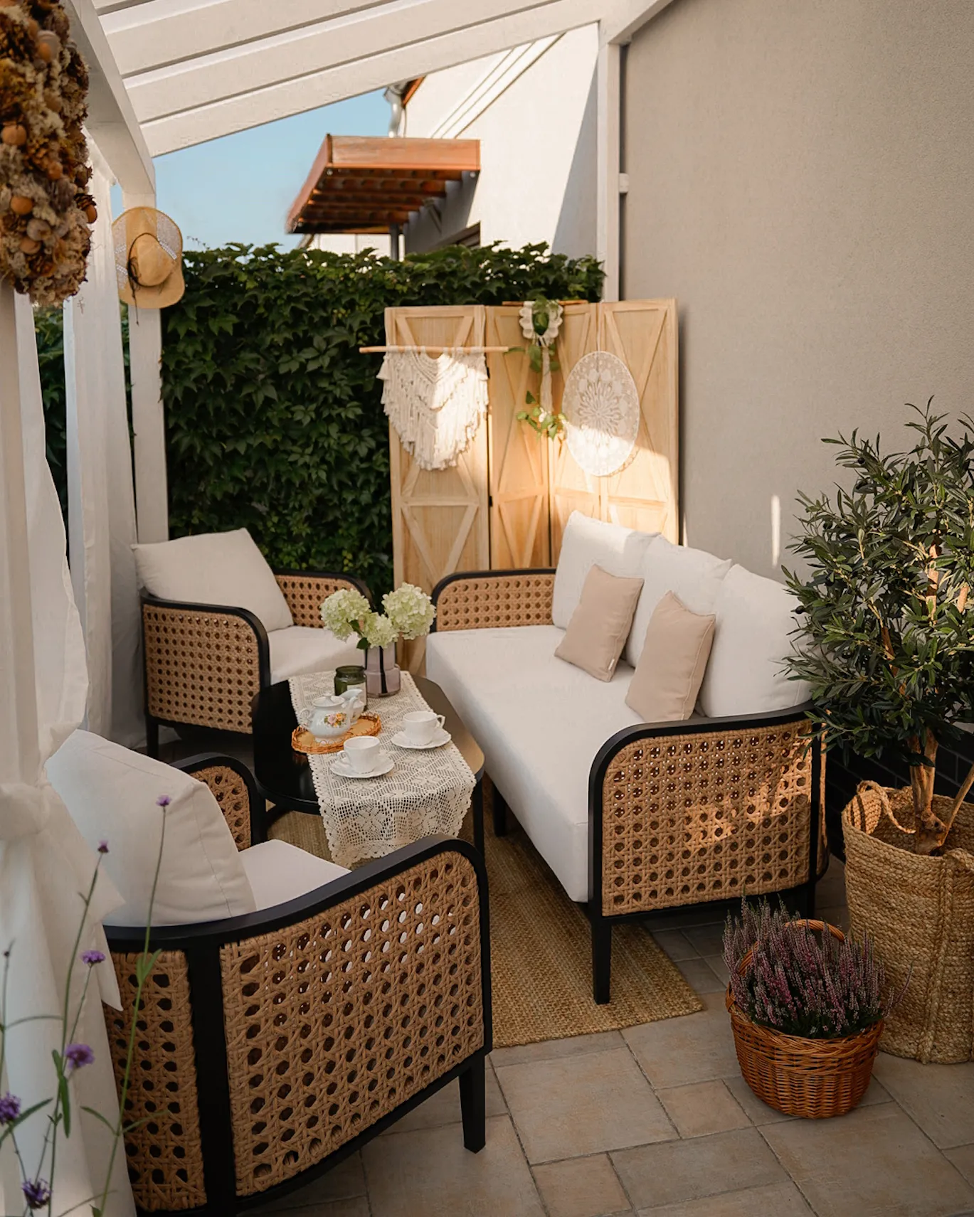 Loungeset met tafel 5-zits MONTEFALCO Metaal Wit