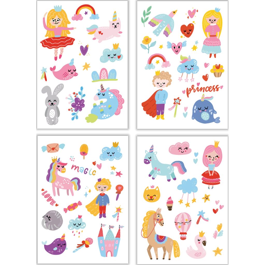 dodododo   Kindertattoos 64-teilig Prinzessin