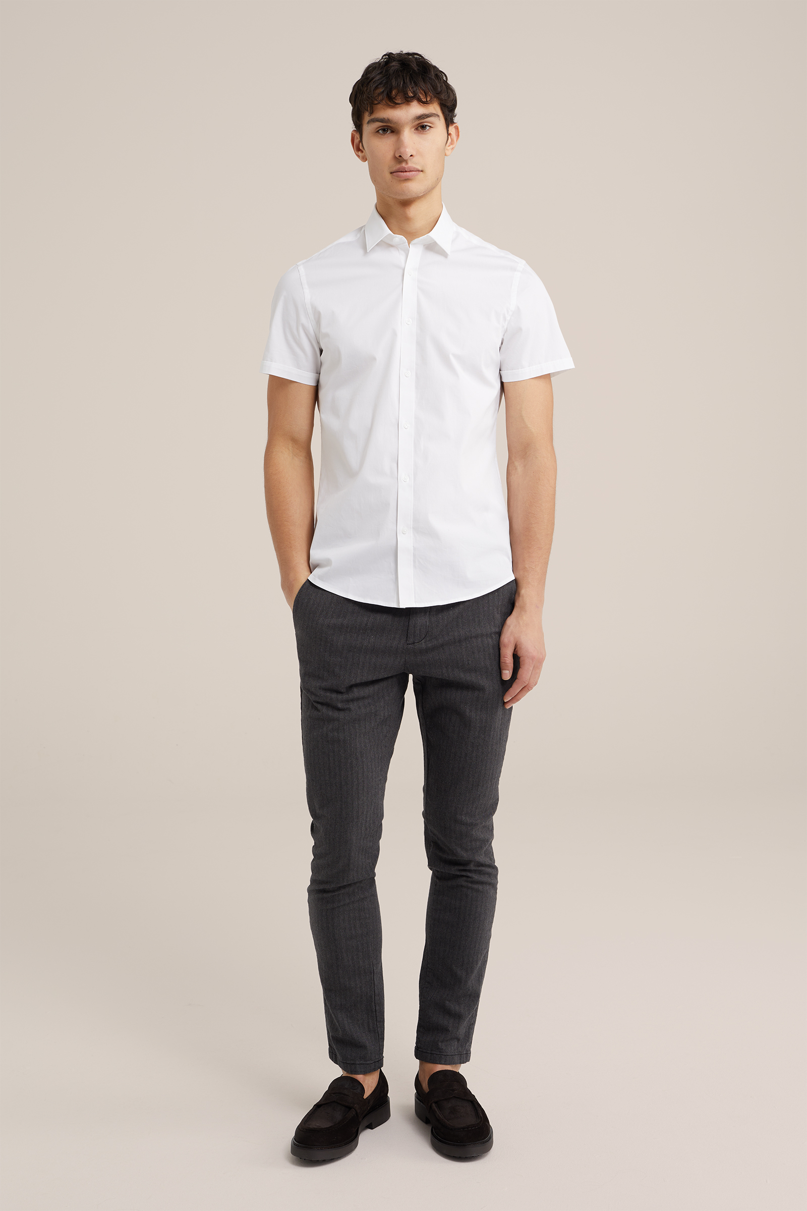 tall fit overhemd met stretch WE Fashion Wit