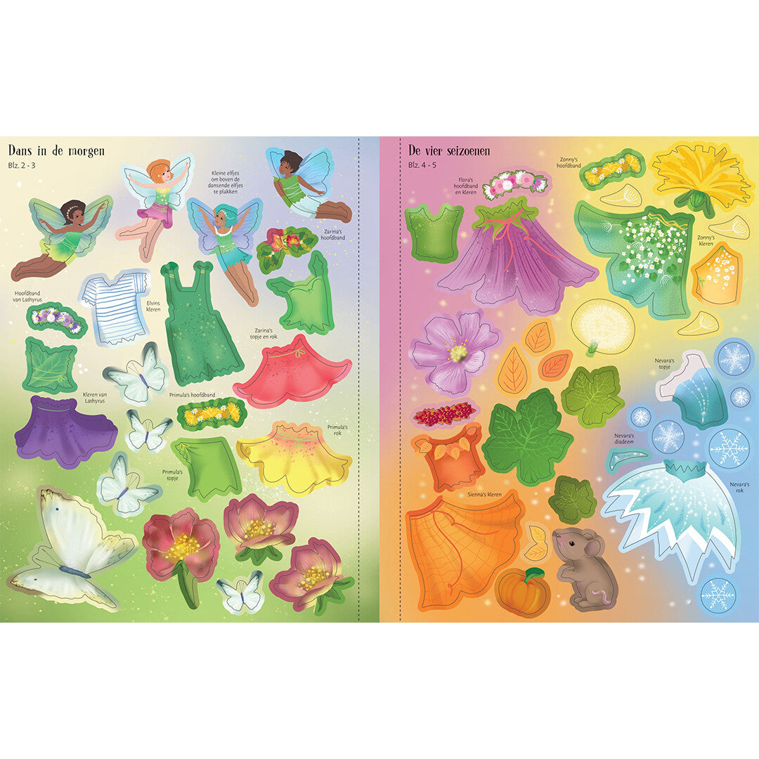 Uitgeverij usborne sticker- en aankleedboekje balletelfjes