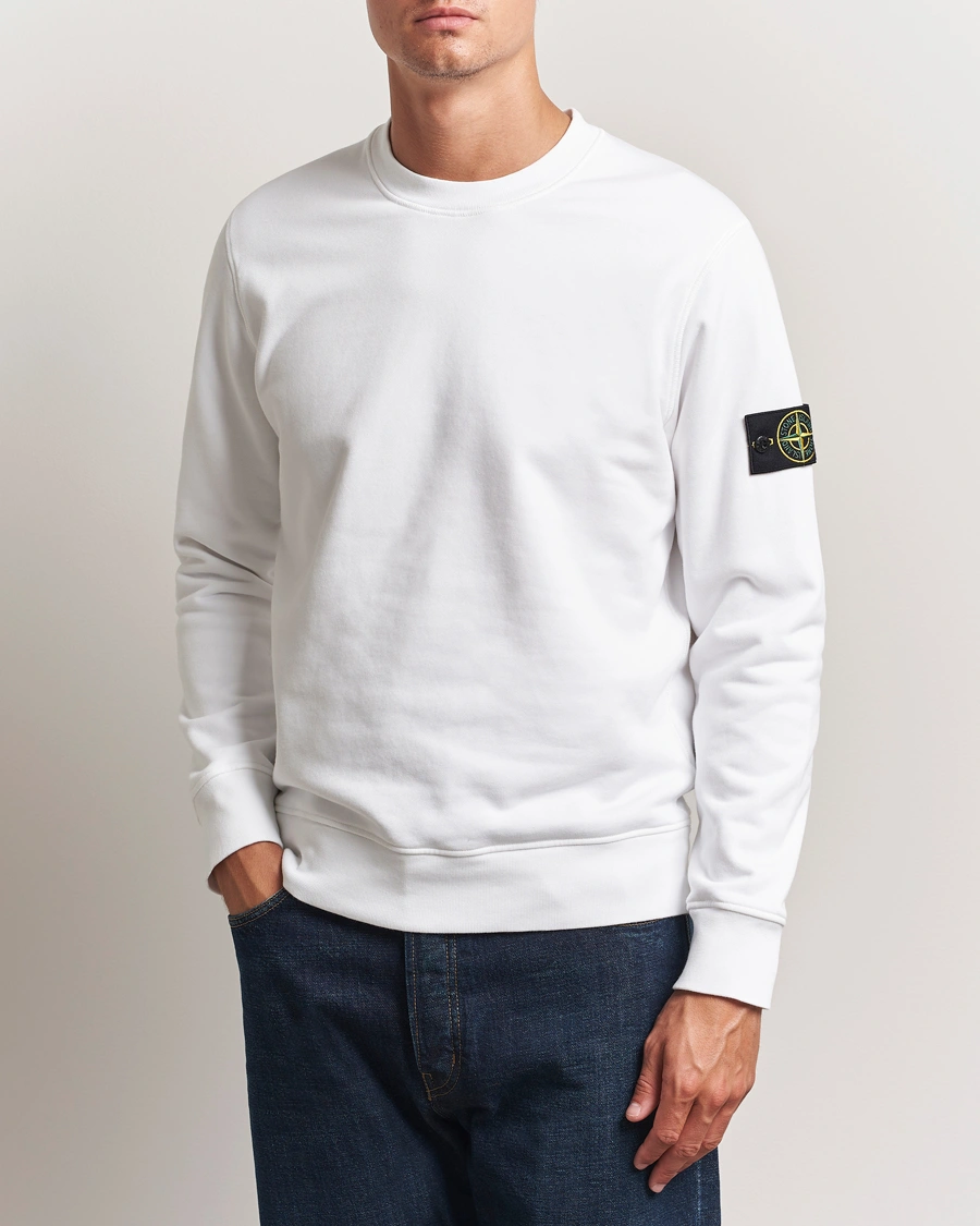 Stone Island Garment Dyed Fleece Sweatshirt White