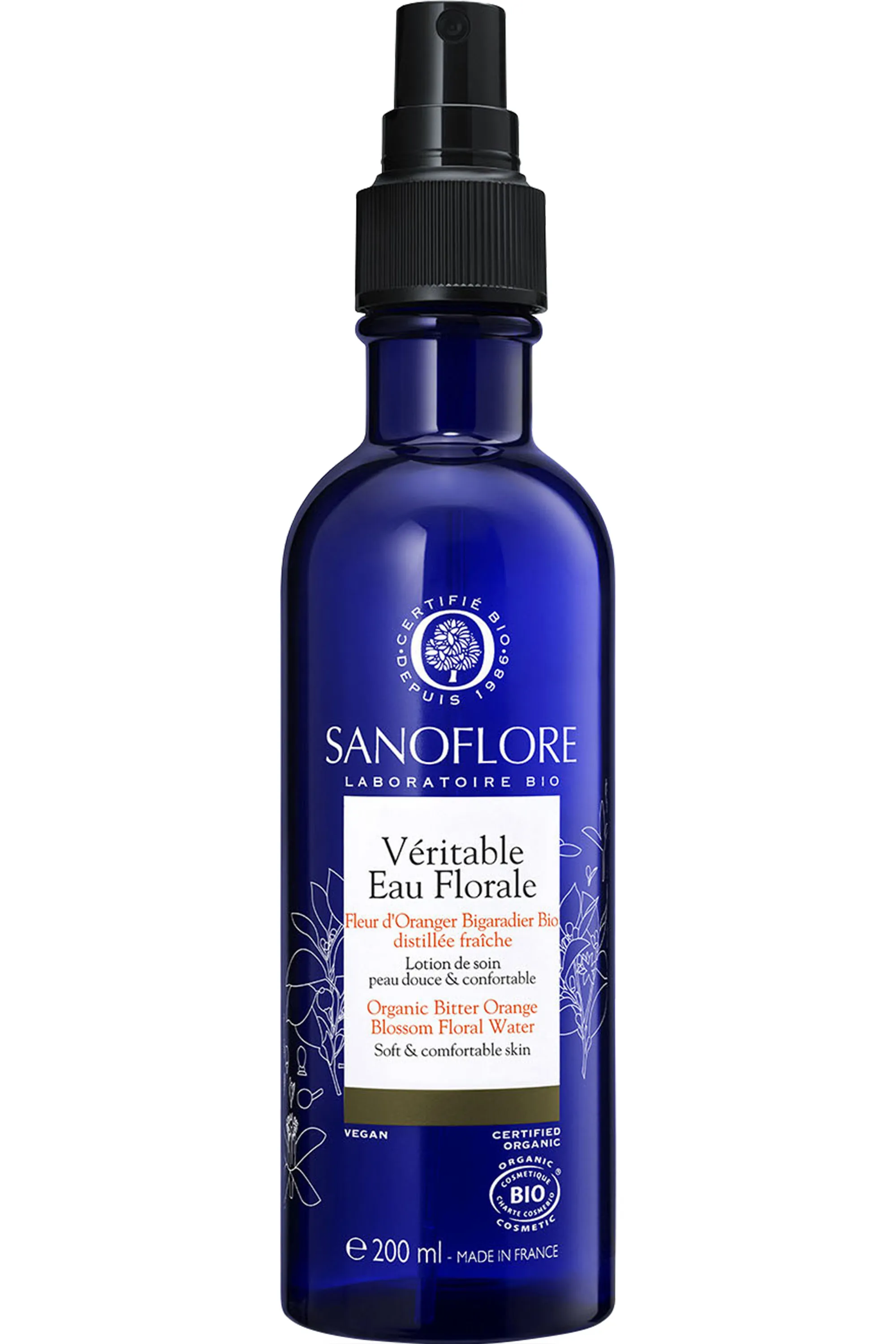 Sanoflore Brume apaisante Véritable Eau Florale de Fleur d’Oranger-200 ml