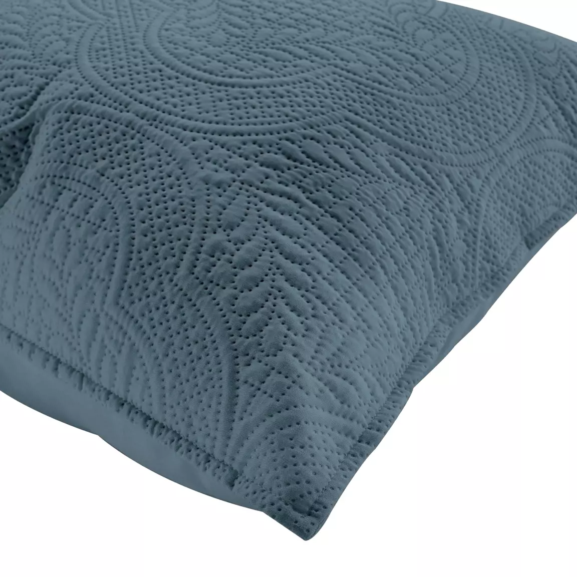 Housse de coussin carrée microfibre (40 x 40 cm) Romane Bleu canard