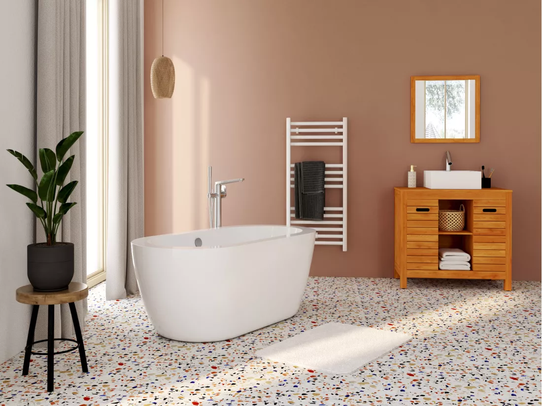 Baignoire îlot - 178L - 149 x 75 x 58cm - Blanche - Acrylique - ADRINA