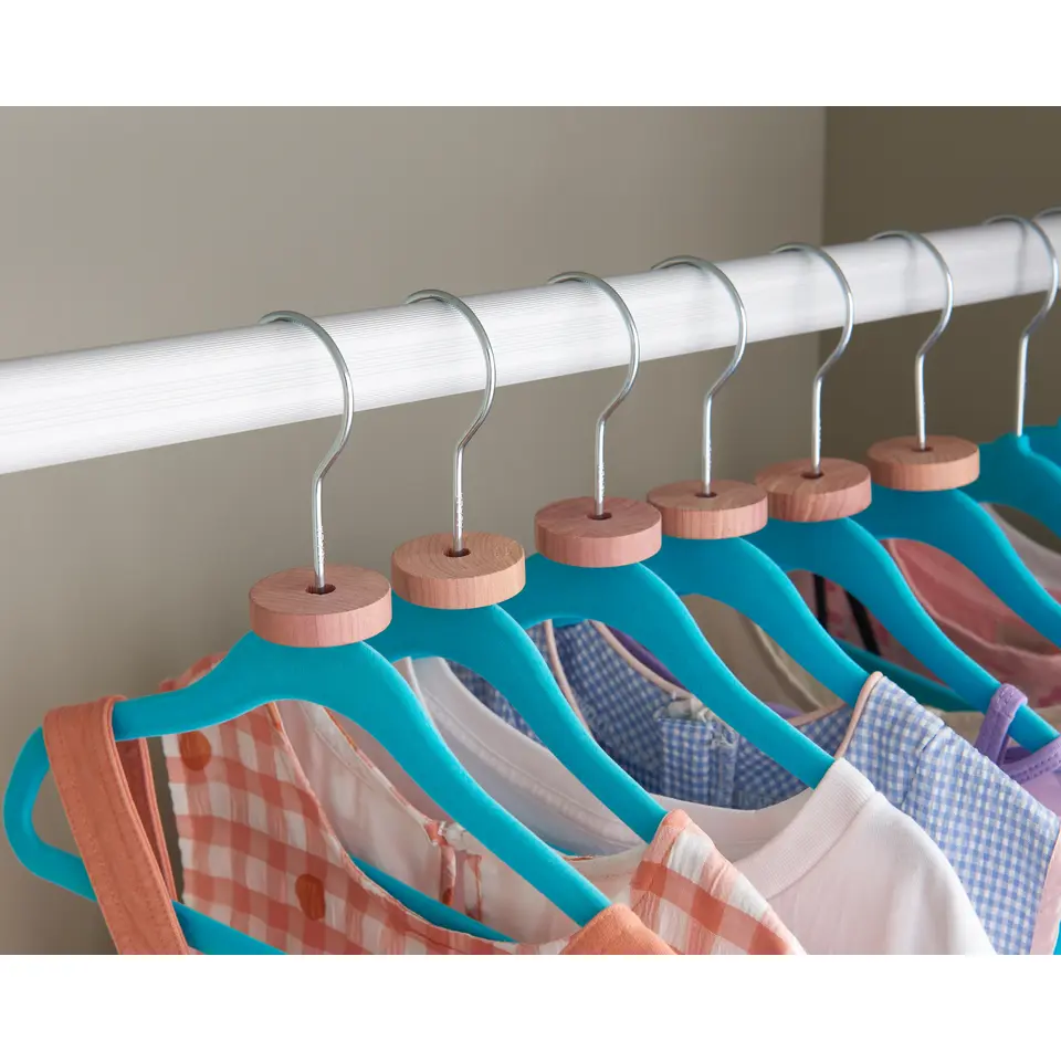 20 Stuks Kledinghangers voor Kinderen - Fluweel - Blauw