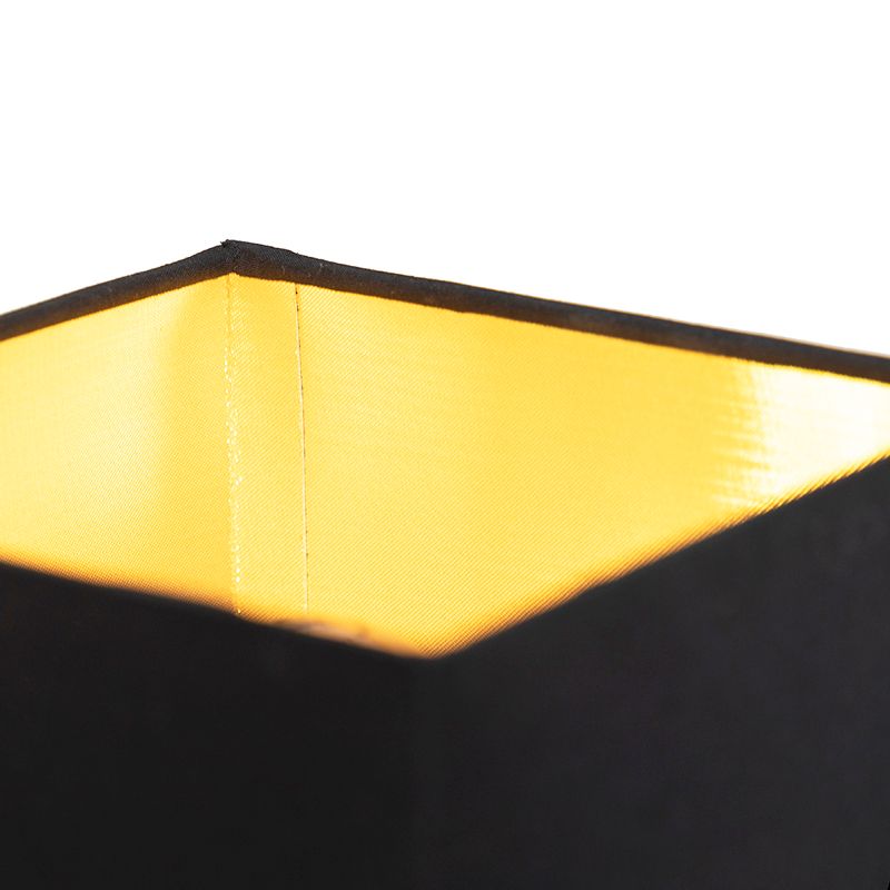 Moderne wandlamp zwart met USB en vierkante zwarte kap - Zeno