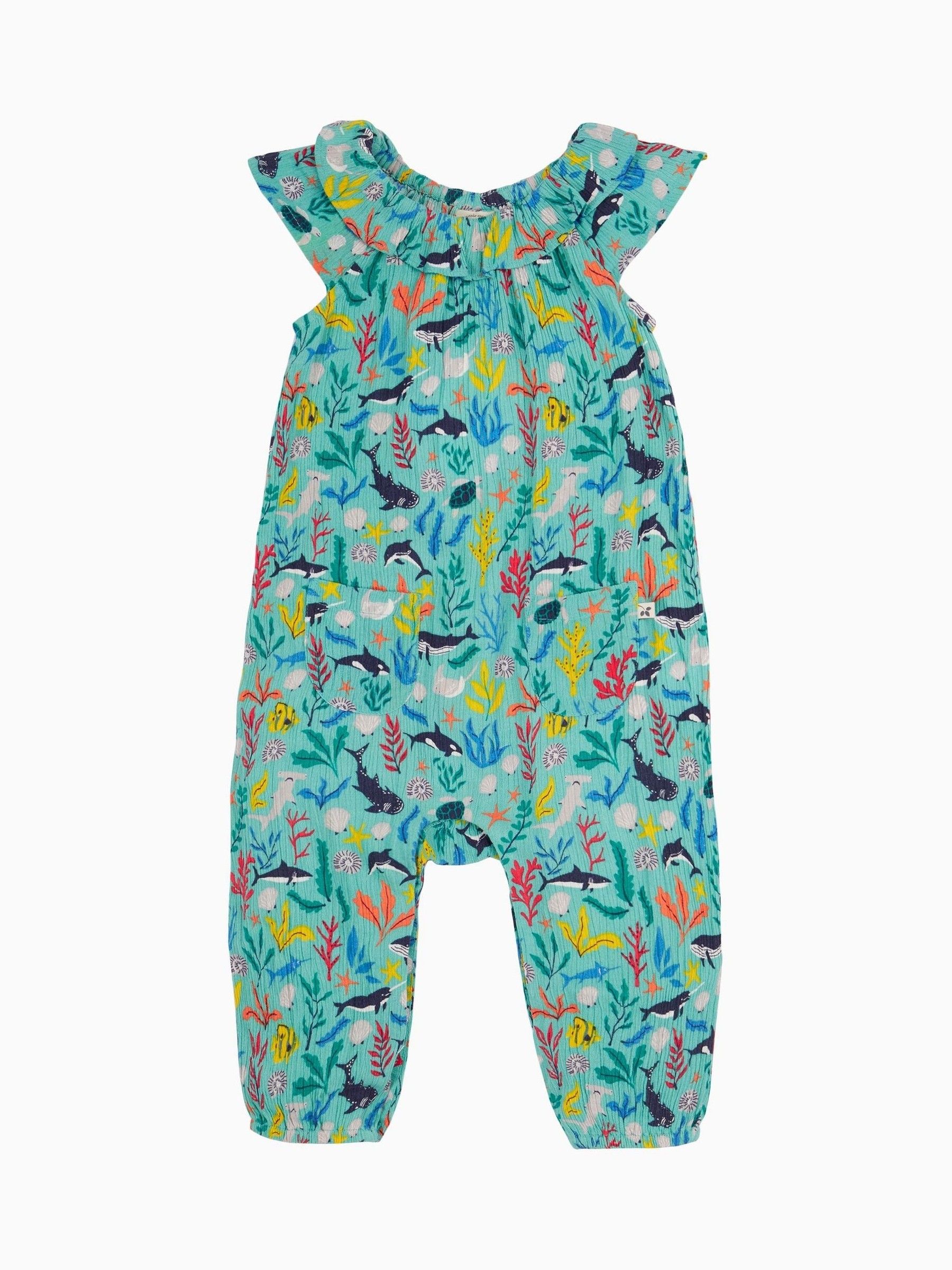 Frugi Blue Maris Playsuit Dungarees