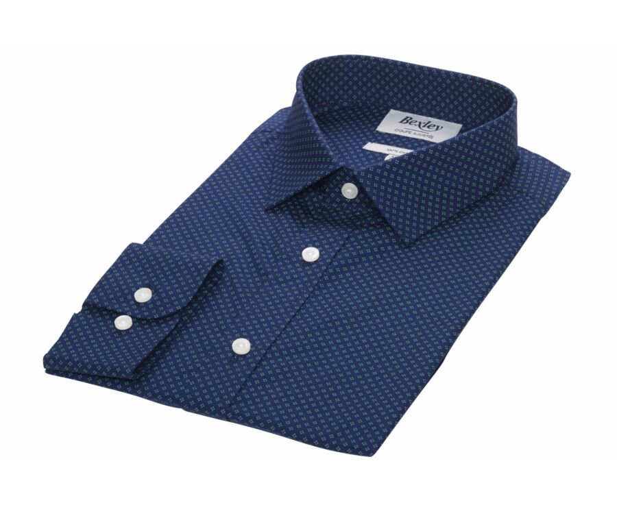 Chemise marine imprimée à motif vert - PHILBERT