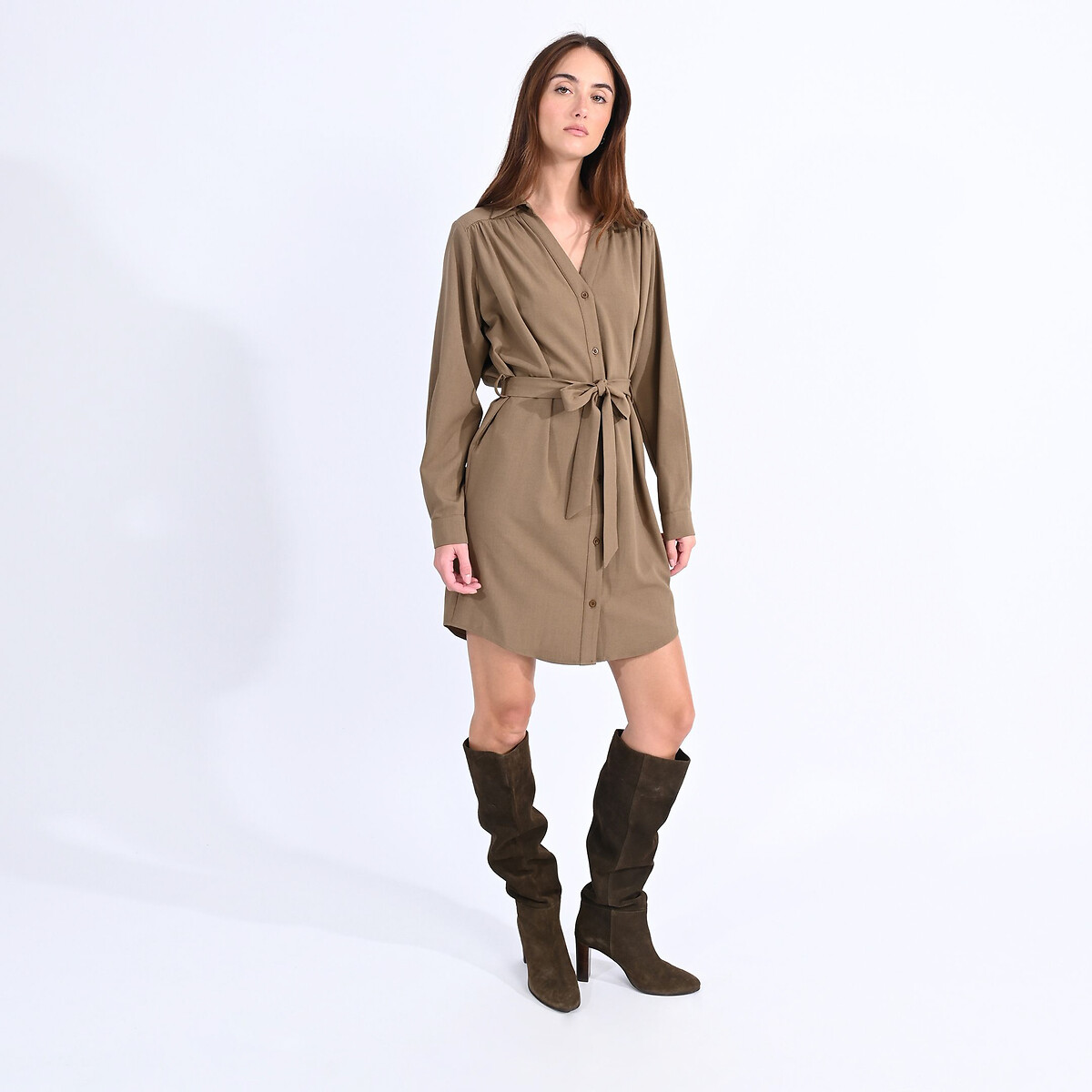 MOLLY BRACKEN<br>Vestido camisa com cinto