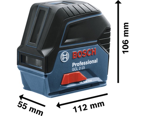 Bosch Professional GCL 2-15 combinatielaser inclusief 3 x 1,5 V LR6 batterijen (AA) en laserdoelplaat